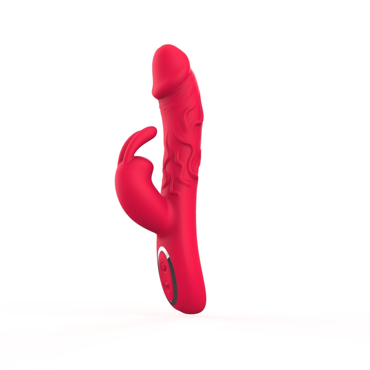 Red G-Spot Rabbit Vibrator – 10 Vibration Modes, Realistic Veiny Design, Waterproof & Rechargeable