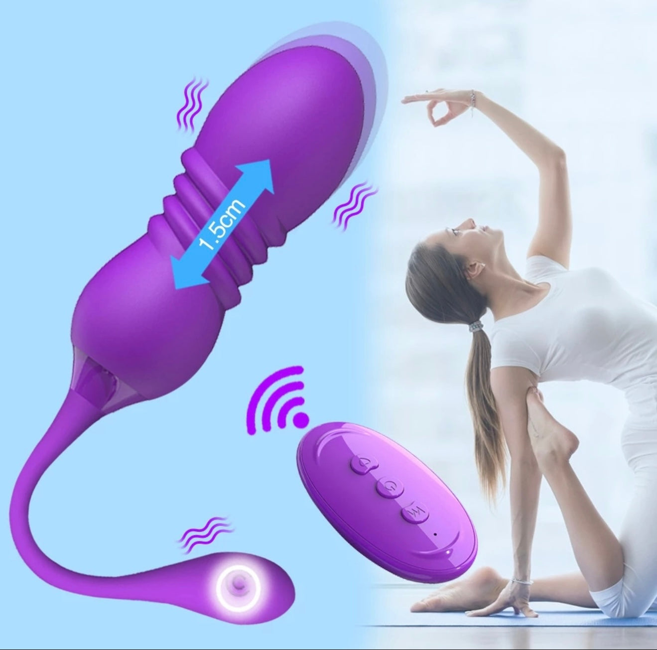 Telescopic G-Spot Vibrator for Women – Thrusting & Vibrating Dildo with Remote Control