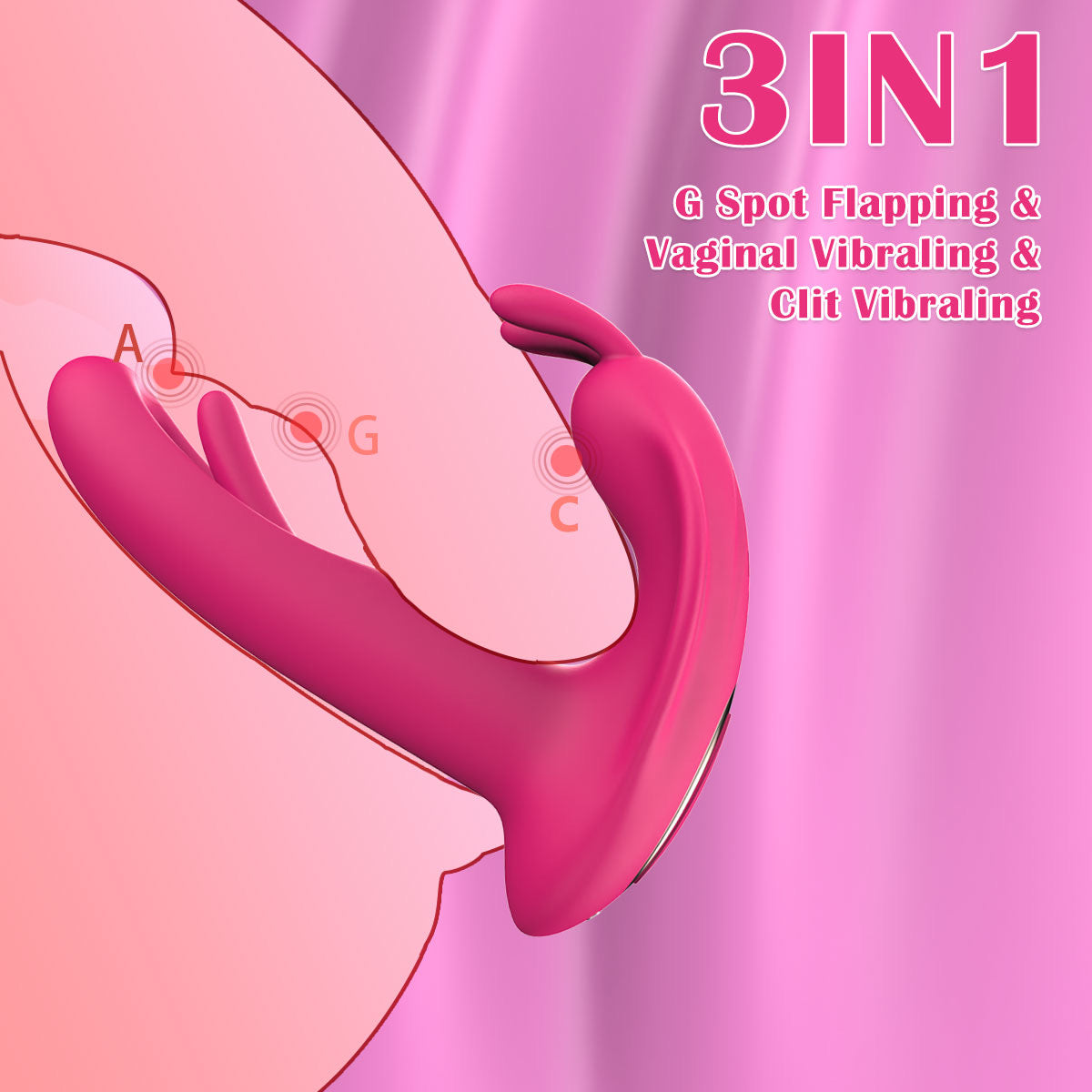 3-in-1 Rabbit Vibrator with Tapping Function – Remote Controlled Dual Stimulation Toy