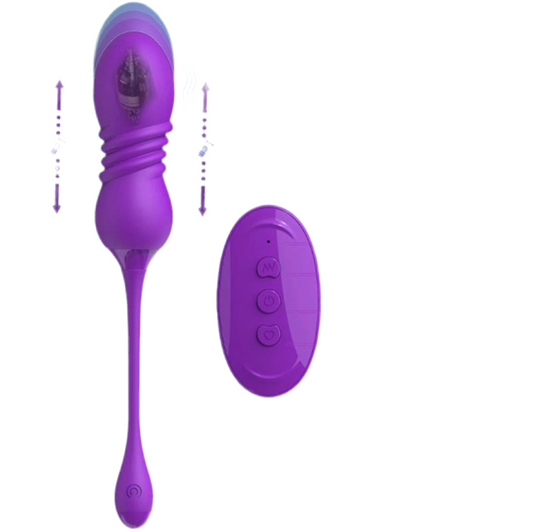 Telescopic G-Spot Vibrator for Women – Thrusting & Vibrating Dildo with Remote Control